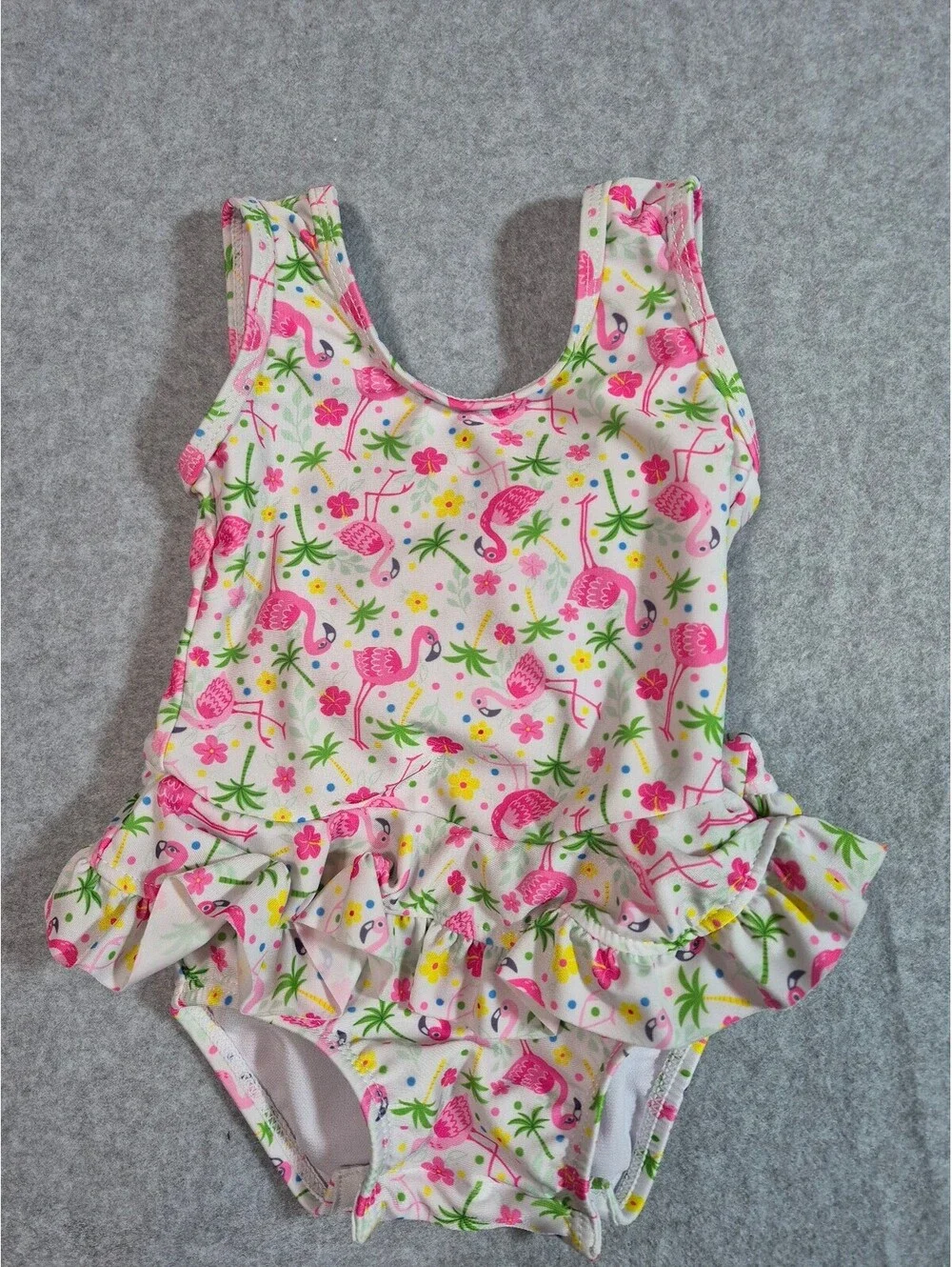The Original Flap Happy Baby Flamingo Ruffle Swimsuit 3M